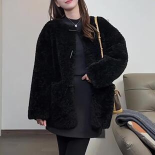 JOYIASS巨好看的羊羔毛厚外套女2025新款秋冬季超火减龄独特漂亮