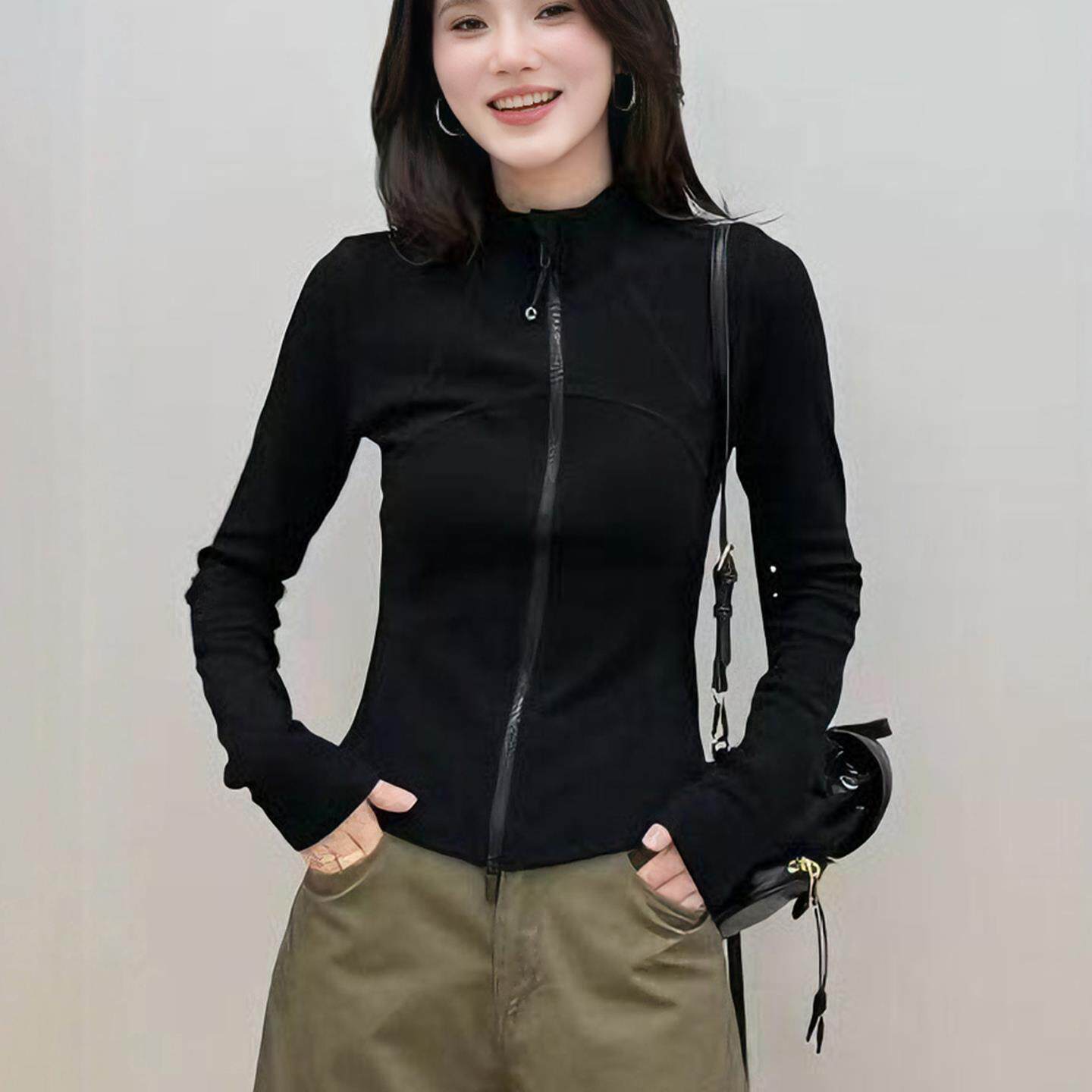 JOYIASS早秋小个子灰色长袖卫衣外套女2025新款爆款时尚洋气修身