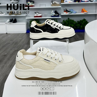 Warrior/回力实体店女鞋网面板鞋2025夏季透气厚底增高学生休闲鞋