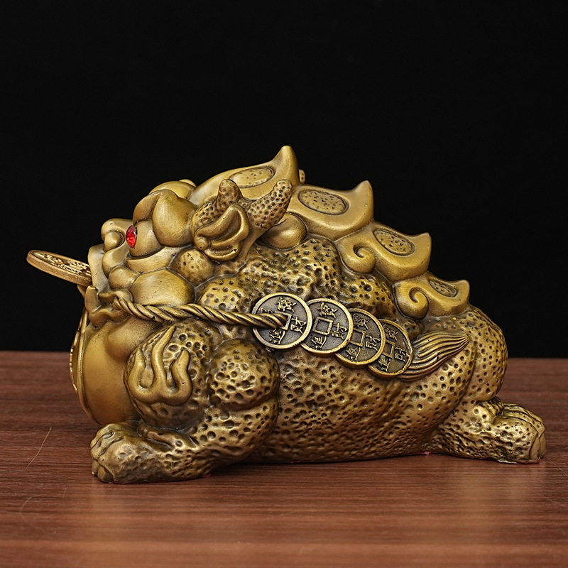 铜霸王金蟾蟾蜍摆件摆件铜金蟾铜金蟾铜金蝉三足金蟾蜍铜元宝金蟾