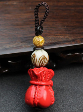 本命年可爱红色挂件饰品菩提吊坠朱砂钥匙扣白菜男女情侣礼物