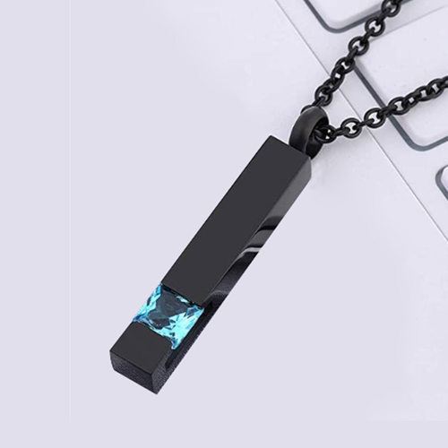 百年家事殡葬厂家热销 长方形宠物骨灰盒钛钢吊坠 宠物不锈钢镶钻