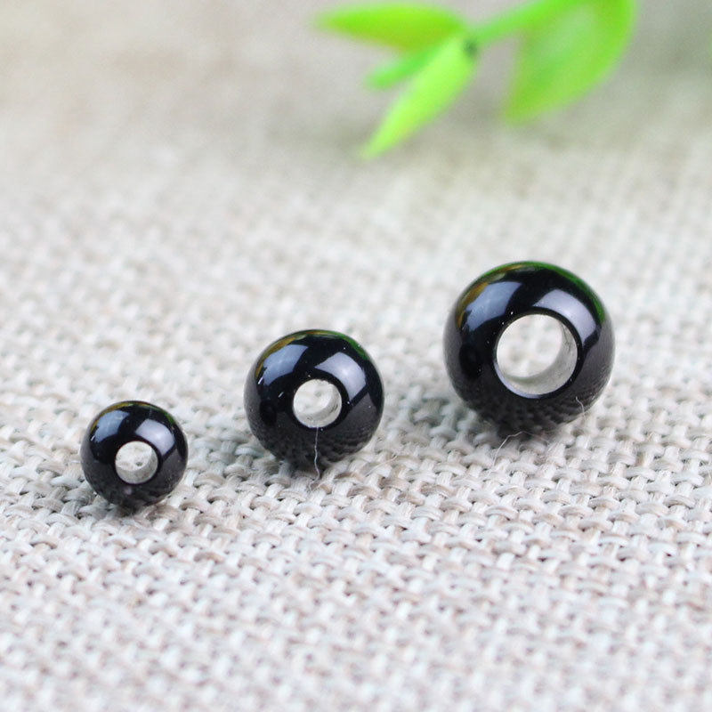 黑白色塑料珠6/8/10MM亚克力珠DIY手工串珠配件材料散珠子已打孔,饰品/流行首饰/时尚饰品新,黑曜石,淘宝优惠券,粉丝福利购,淘宝优惠卷