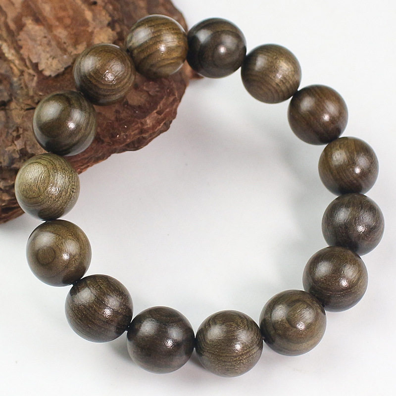 阴沉金丝楠木手串15MM佛珠念珠中式实木手链木质男女文玩手饰品