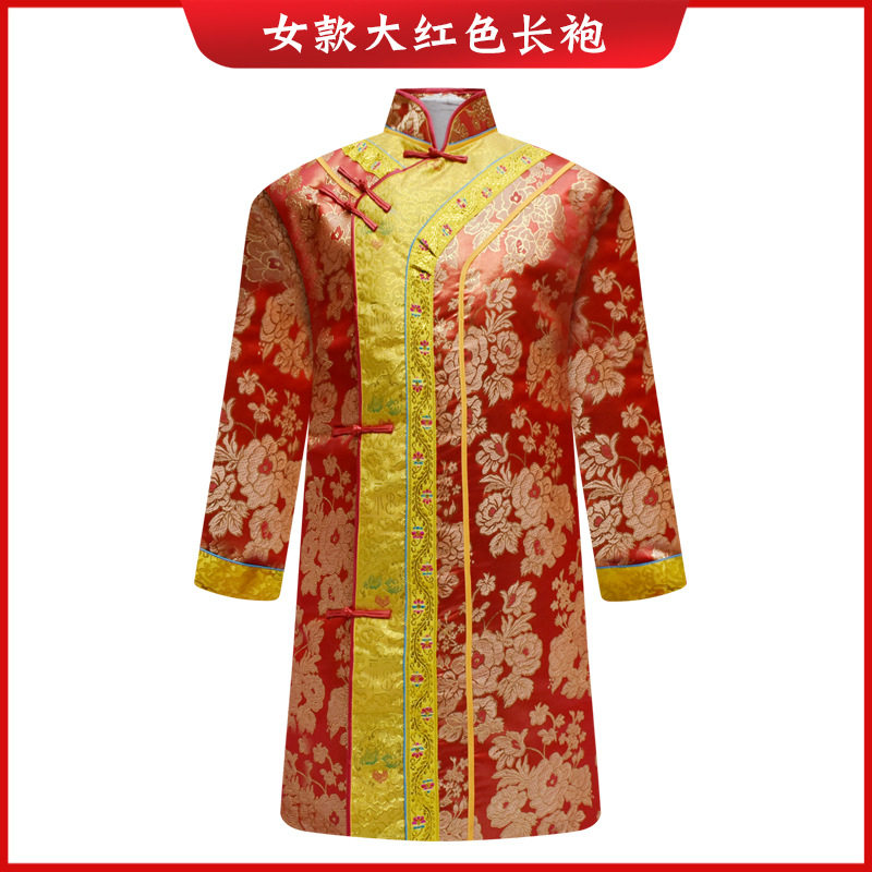 寿衣棉袍厂家死人衣服唐装男全套殡葬品男女款老衣大袍子旗袍