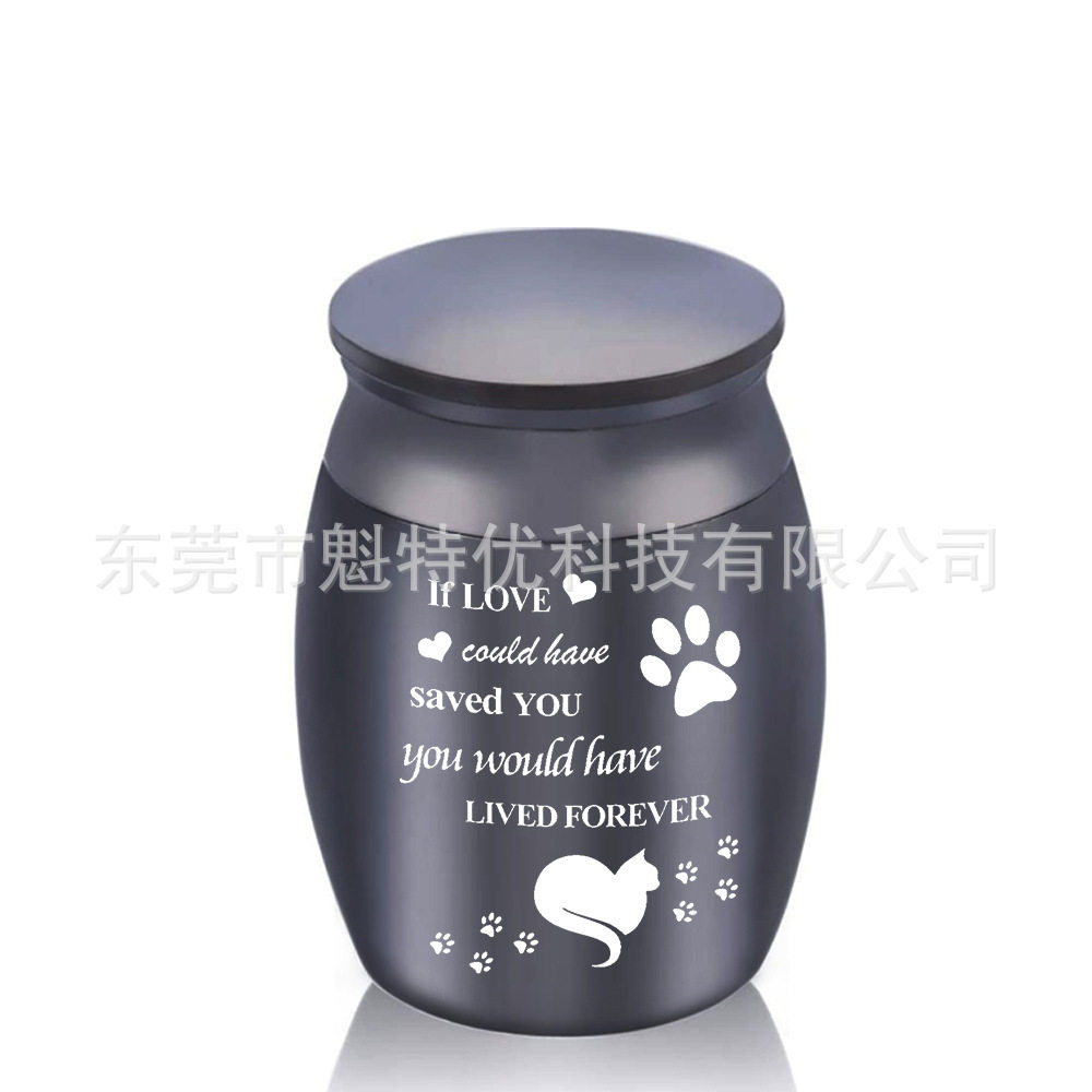 百年家事殡葬厂家40*30mm爪印款骨灰坛子宠物骨灰盒 纪念亲人宠物