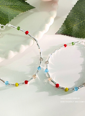 S925银多巴胺彩珠竹手链