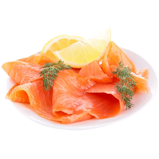 烟熏三文鱼切片smoked salmon新鲜中段即食冰鲜生鱼片刺身拼盘