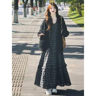 JOYIASS入秋穿搭一整套2025高级感设计师款千金风miu系漂亮连衣裙