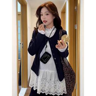 JOYIASS韩系早秋穿搭一整套ootd微胖独特漂亮小香风轻熟外套上衣