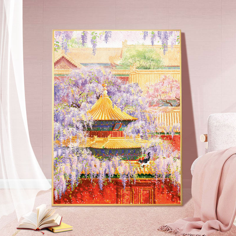 珂云【宫藤春深】方钻钻石画满钻手工diy贴钻画客厅点贴钻钻石绣