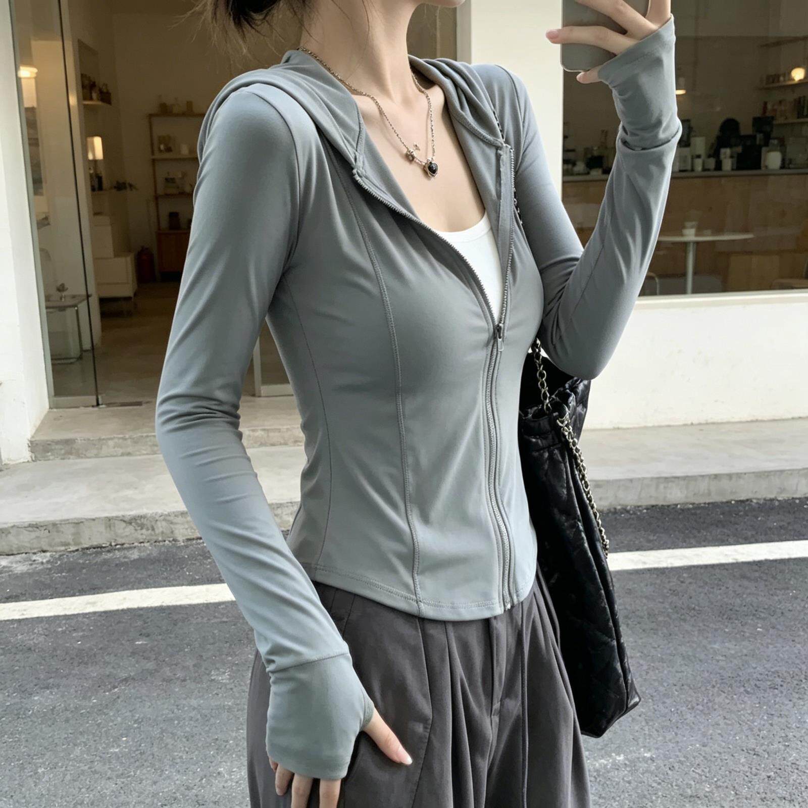 灰色冰丝防晒衣女款夏季