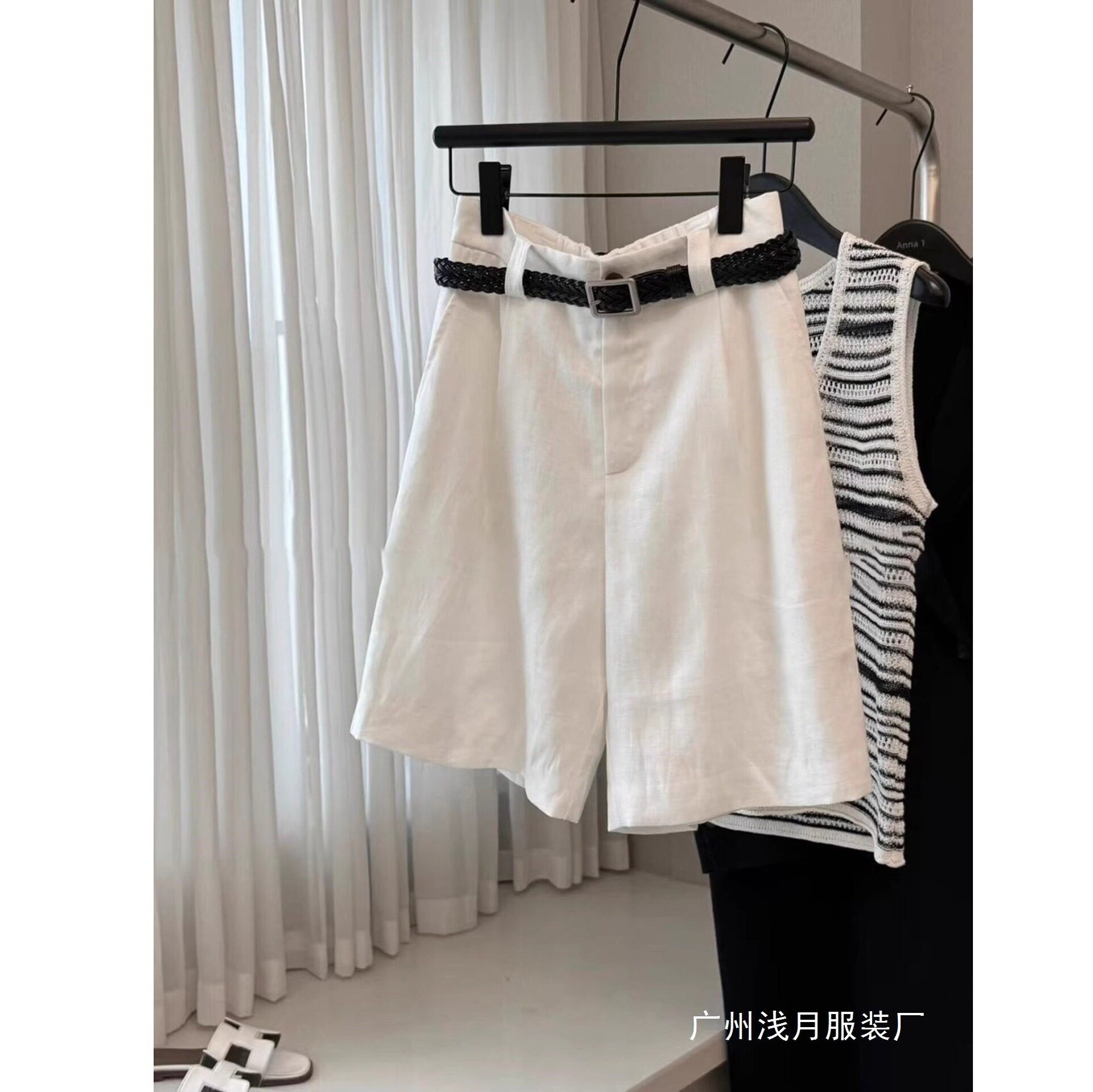 白色亚麻短裤女夏季新款大码小个子显瘦宽松休闲百搭阔腿五分裤