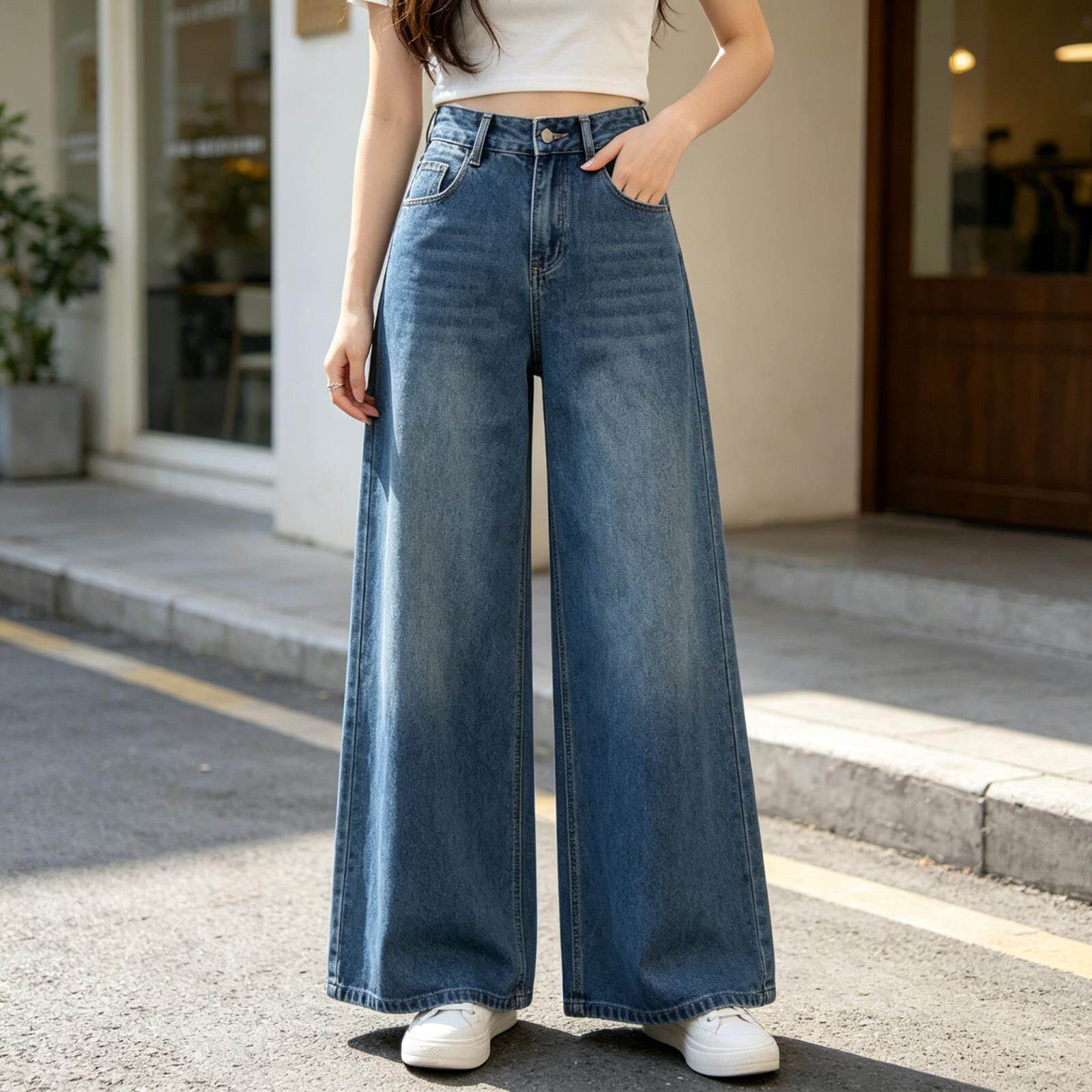 复古蓝水洗牛仔短裤女夏