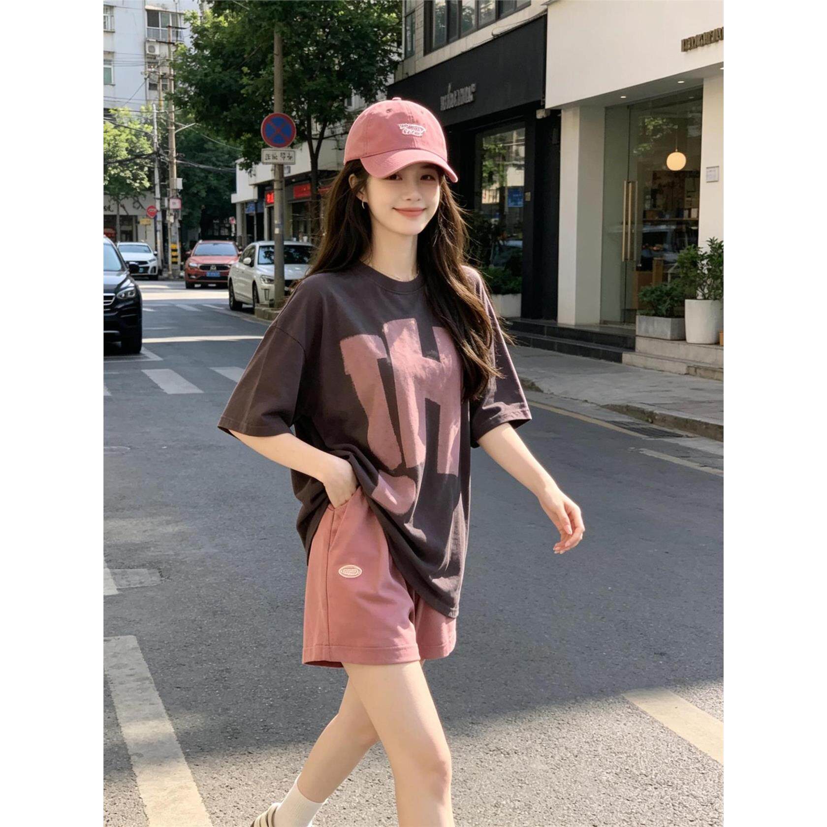 纯棉短袖短裤运动服套装