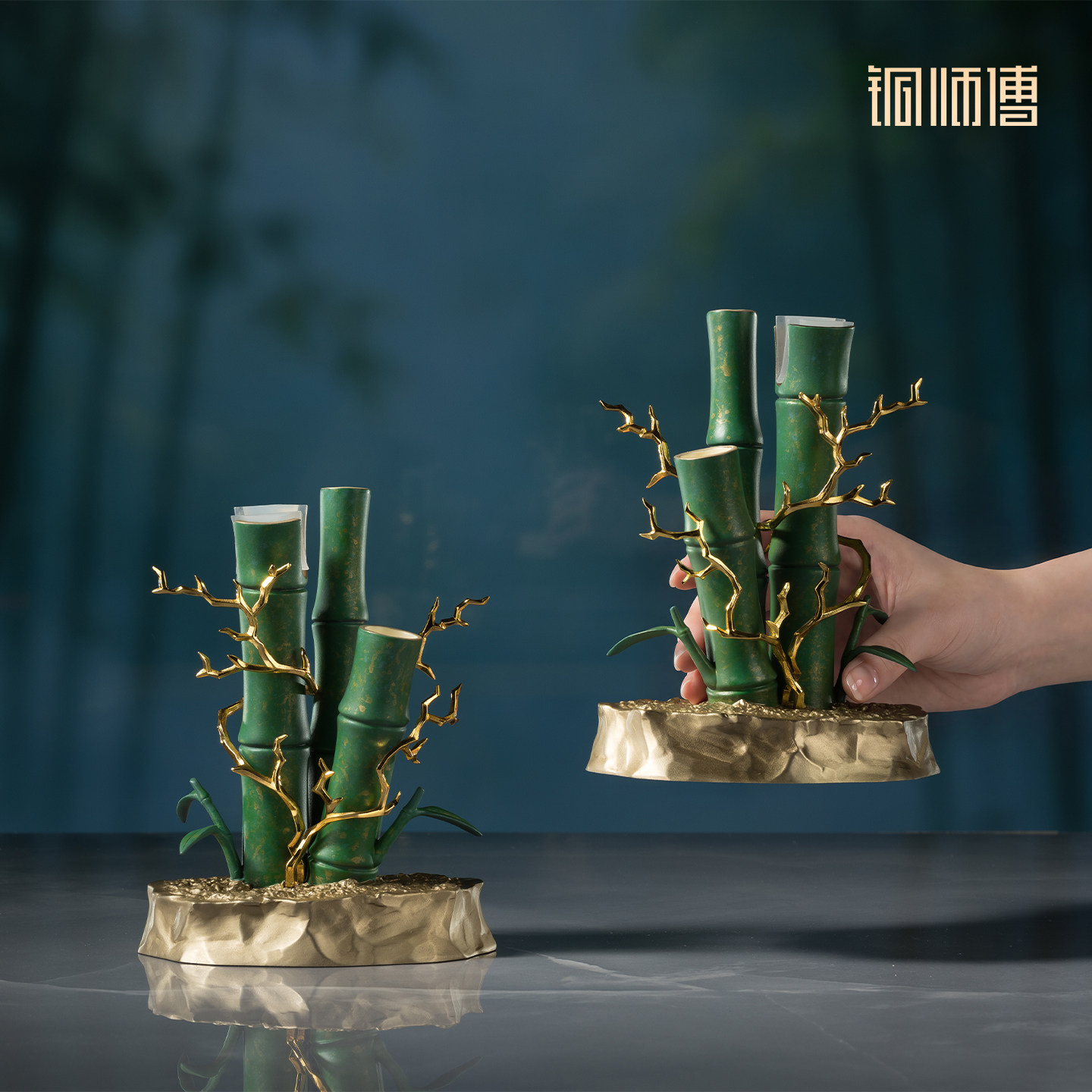 铜师傅凡人动画金雷竹剑架一对图片