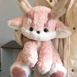 新款网红抖音小粉龙玩偶公仔毛绒玩具可爱陪睡抱枕送男女生日礼物