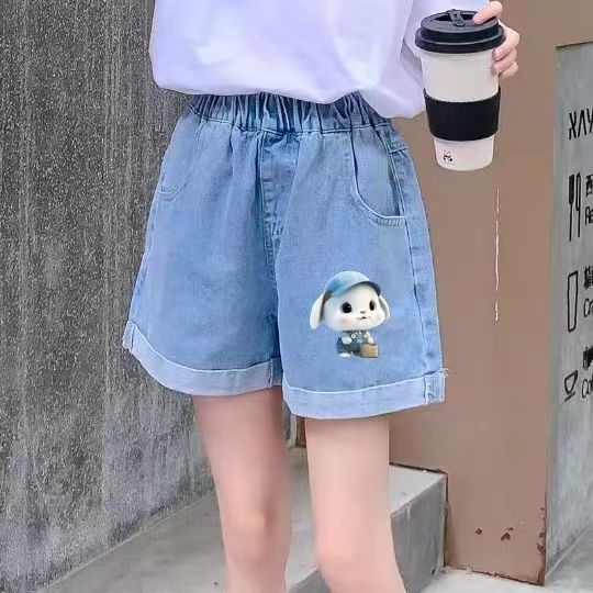 女童牛仔短裤2025夏新款儿童ins外穿宽松薄款牛仔短裤中大童裤子