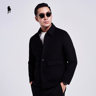 PAOLO GARAGE外套男羊绒毛呢双面呢商务休闲老钱风羽绒内里夹克男