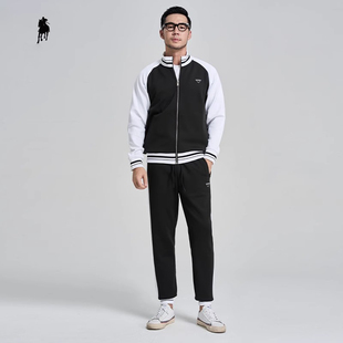 PAOLO GARAGE运动休闲套装男秋季新款立领外套夹克男长裤两件套男