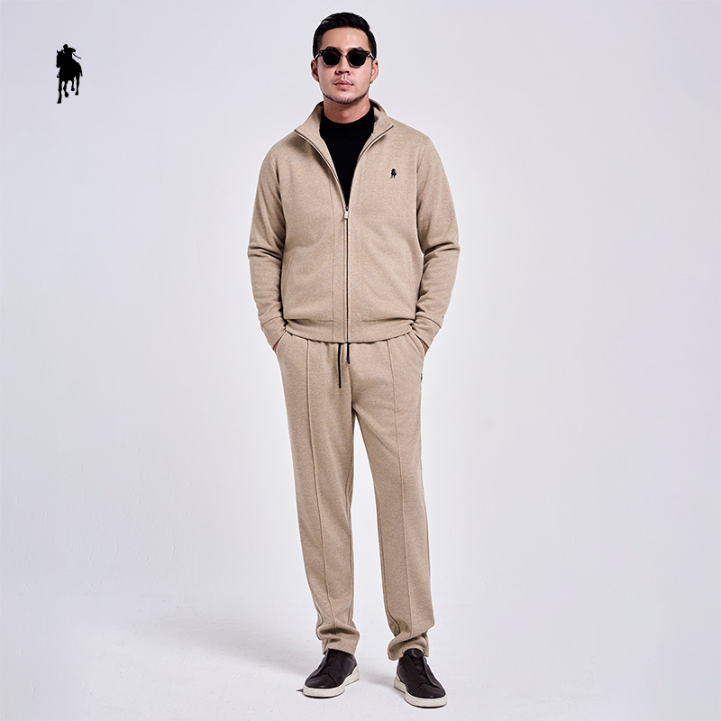 PAOLO GARAGE羊毛运动休闲套装男秋冬新款简约时尚高品质外套长裤