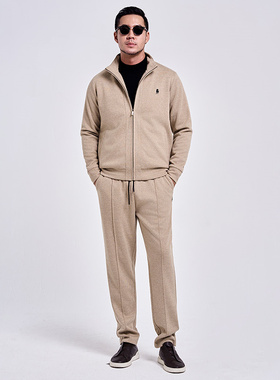 PAOLO GARAGE羊毛运动休闲套装男秋冬新款简约时尚高品质外套长裤