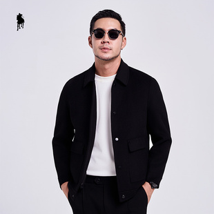 PAOLO GARAGE外套男2025秋冬新款100羊毛衫简约时尚翻领夹克男