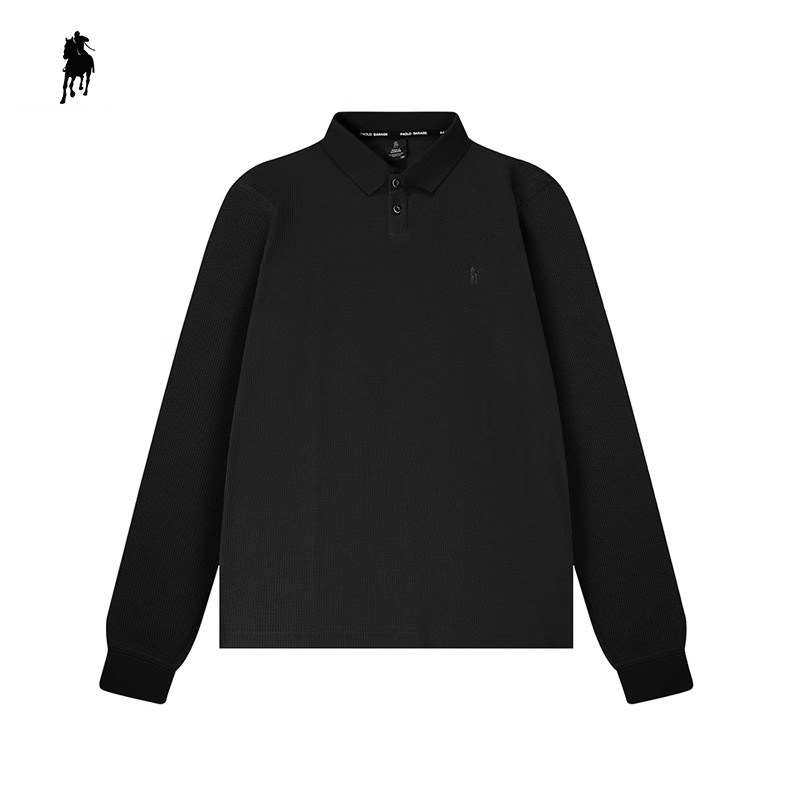PAOLO GARAGE长袖POLO衫男2024秋冬新款商务休闲打底衫套头卫衣男