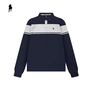 PAOLO GARAGE拼接打底衫男长袖T恤衫秋冬新款立领刺绣高级感上衣