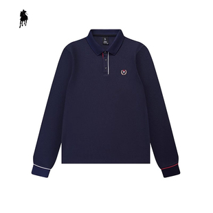 PAOLO GARAGE商务休闲长袖POLO衫男士秋冬新款翻领刺绣打底衫上衣