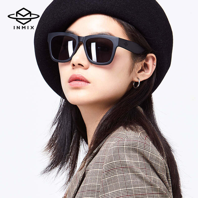 音米inmix1119 男款偏光太阳镜 女潮开车司机眼镜驾驶镜 复古大框