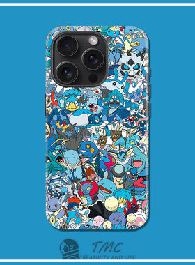 动漫宝可梦水系神奇宝贝手机壳适用于iPhone 15pro防摔苹果14小米15红米k80荣耀magic6菲林华为mate60/nova12