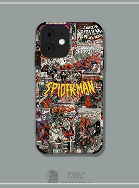 漫画风蜘蛛侠手机壳适用于苹果13promax华为nova8全包mate30pro防摔硅胶iPhone14plus小米13/iqoo10/reno9/xs