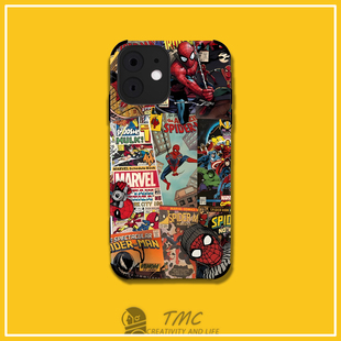 漫画风漫威蜘蛛侠复仇者联盟合集手机壳适用于iPhone15pro小米13红米K60华为nova11苹果14plus reno9 iqoo11