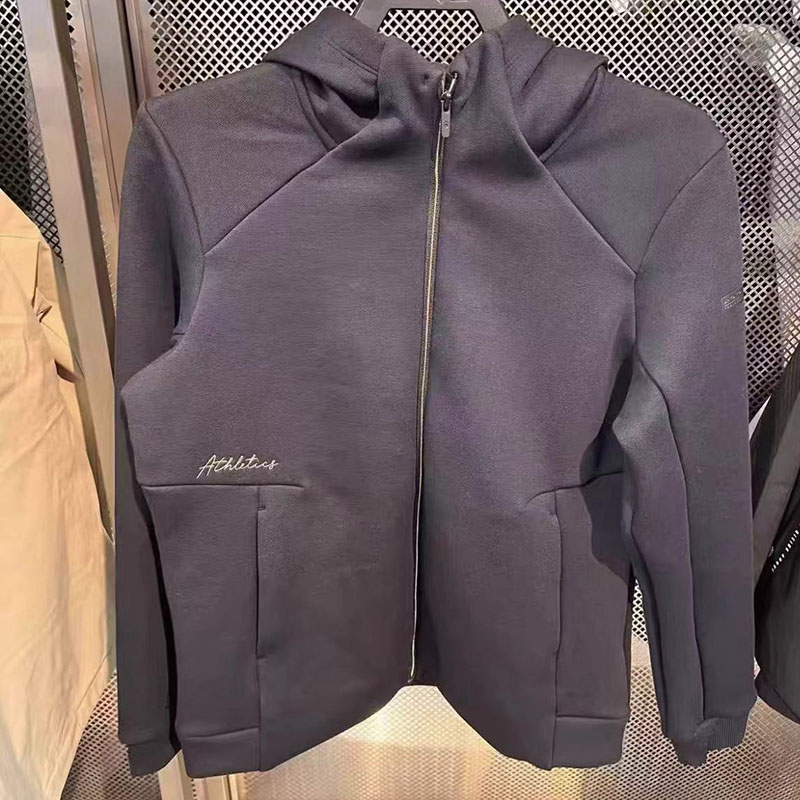 安踏连帽针织加绒保暖运动外套