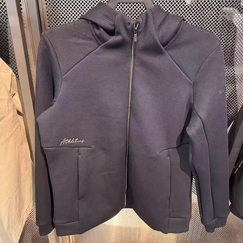 安踏连帽针织加绒保暖运动外套