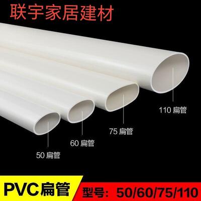 pvc扁管厕所厨房阳台管道配件椭圆管地漏移位器75 110 50扁管
