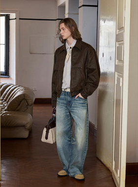 Ntalk 14.5oz红边赤耳复古蓝真牛皮牌立体猫须蜂窝A字版型牛仔裤