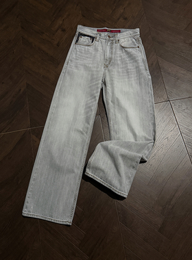 Ntalk 12.5oz彩边赤耳云烟灰马毛皮牌高级雾面感宽松直筒牛仔裤