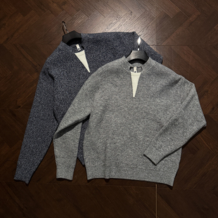 Ntalk 高级复古感老钱风毛衣 假两件V领慵懒氛围感休闲针织衫