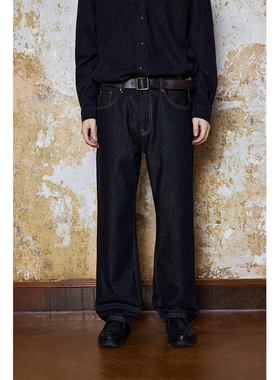 Ntalk 日常百搭经典cleanfit纯棉复古亲肤透气原色直筒原牛牛仔裤