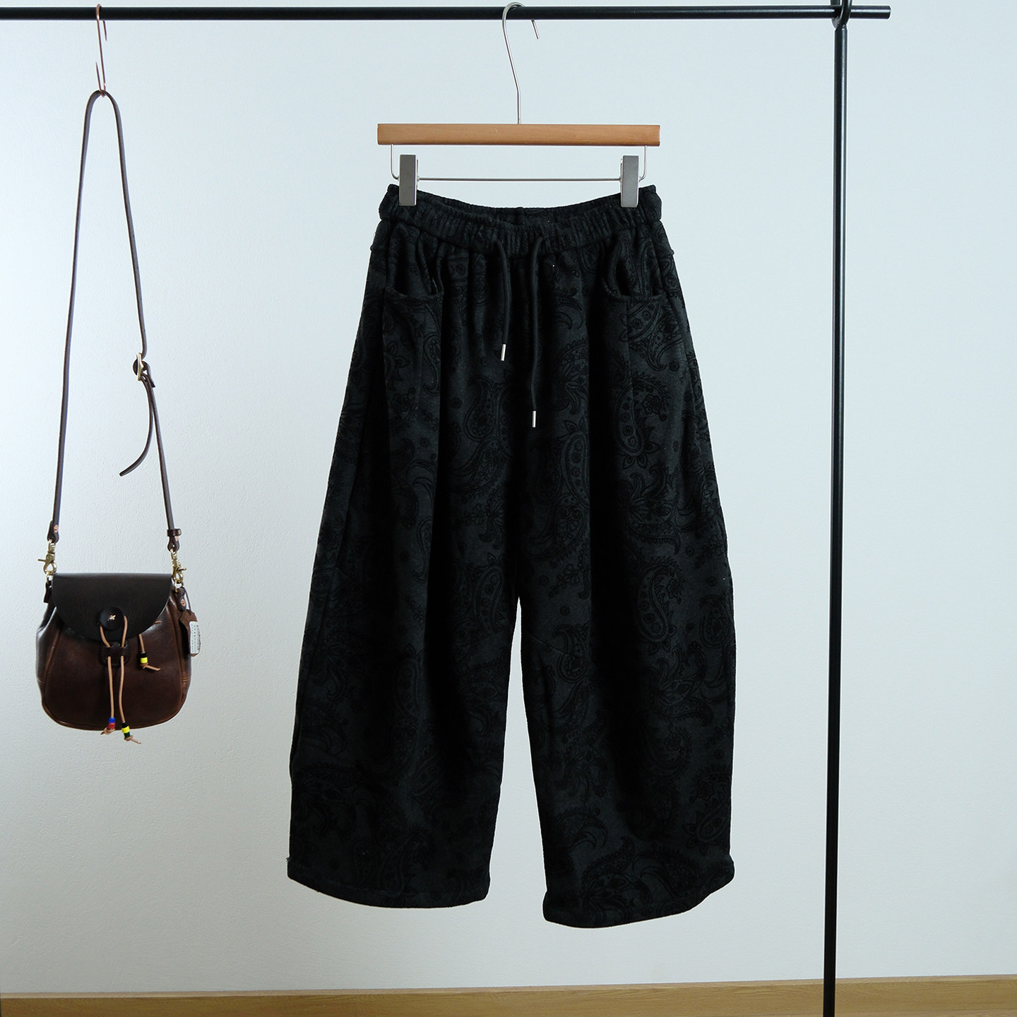 一七然冬季新款复古印花抽绳腰显瘦阔腿裤宽松百搭加绒休闲长裤女,女装/女士精品,休闲裤,淘宝优惠券,粉丝福利购,淘宝优惠卷