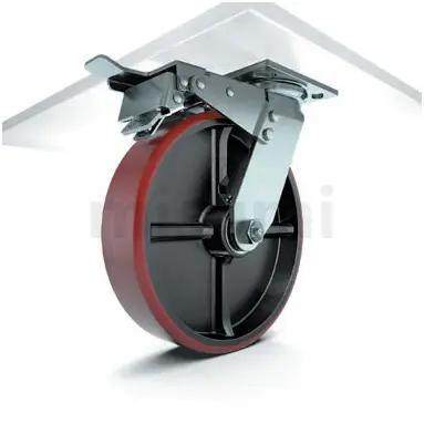 E-CSTJ E-CSTK E-CSTJS100/150-U重载脚轮铸铁芯万向带刹型定向轮