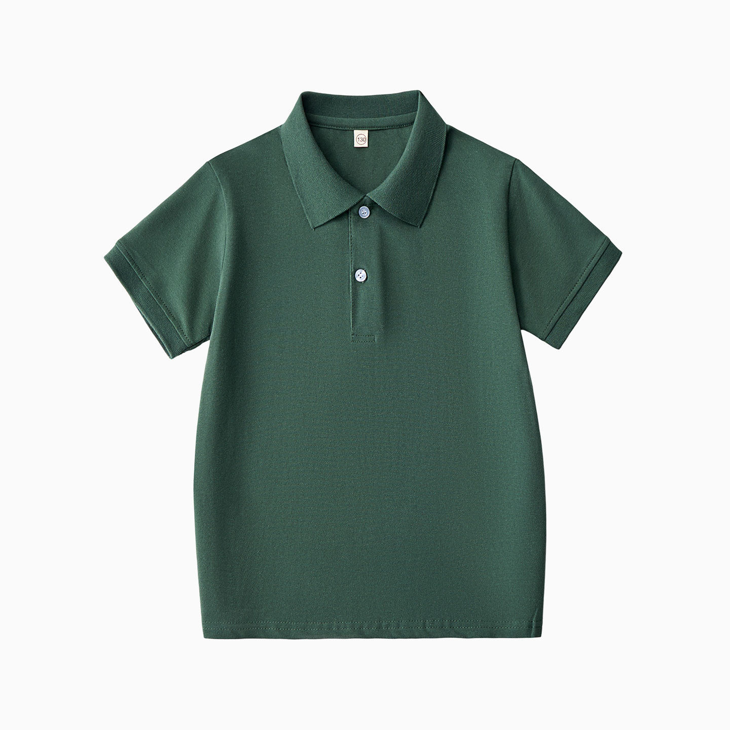 儿童polo衫军绿色短袖女童纯色T恤小学生军训校服男童夏季棉园服