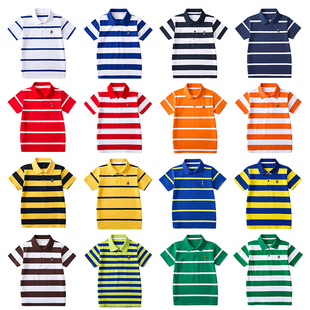 新款2025男童T恤儿童夏季休闲polo衫女童小学生校服纯棉短袖定制