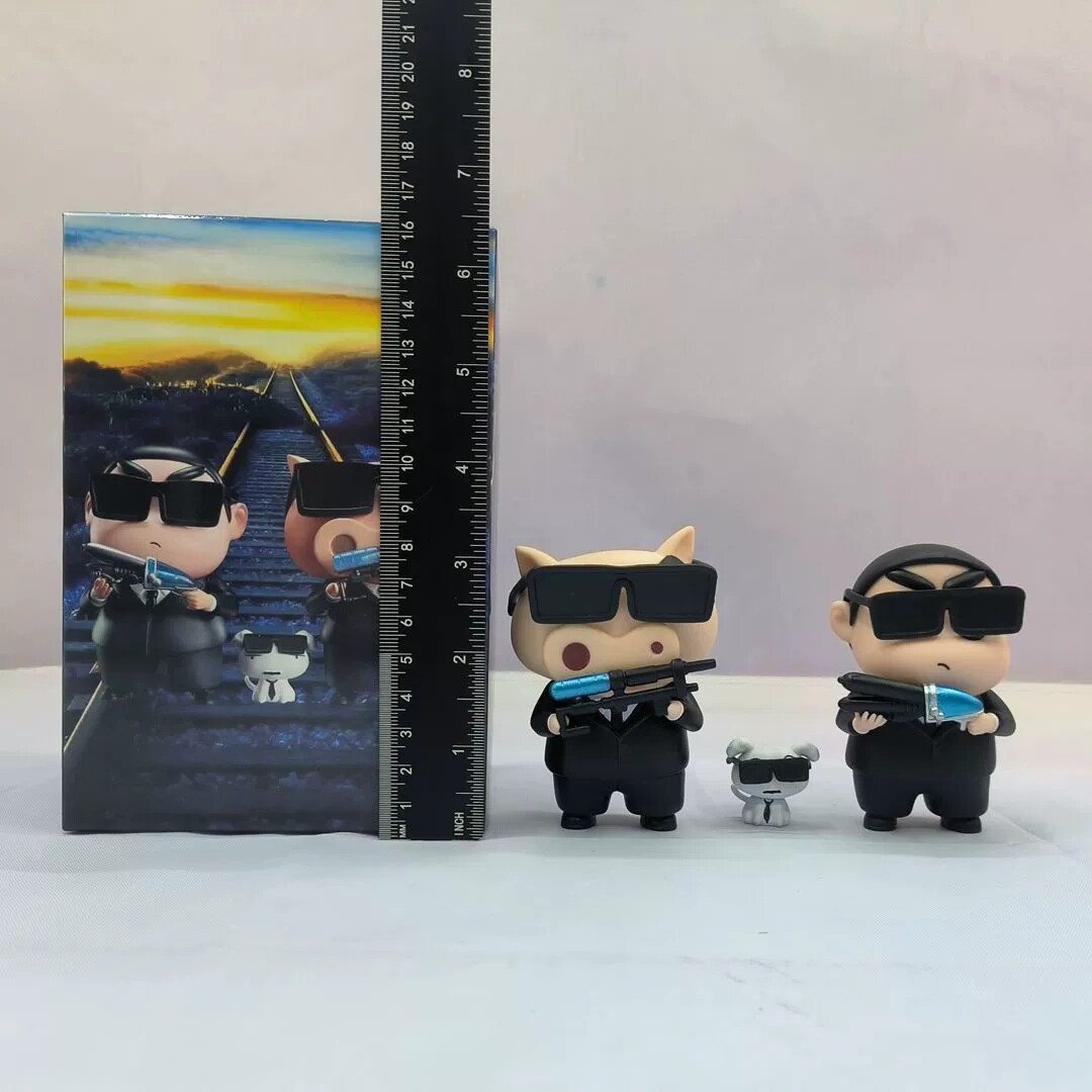 蜡笔小新COS GK 黑衣人小新 肥嘟嘟左卫门 杀手小新 桌面模型手办