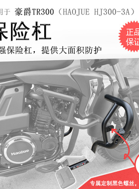 适用豪爵TR300保险杠300plus前护杠防摔杠碳钢加厚加宽保护杠改