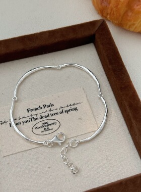 韩国韩版持恒S925纯银几何手链女时尚冷淡风ins小众轻奢百搭手环