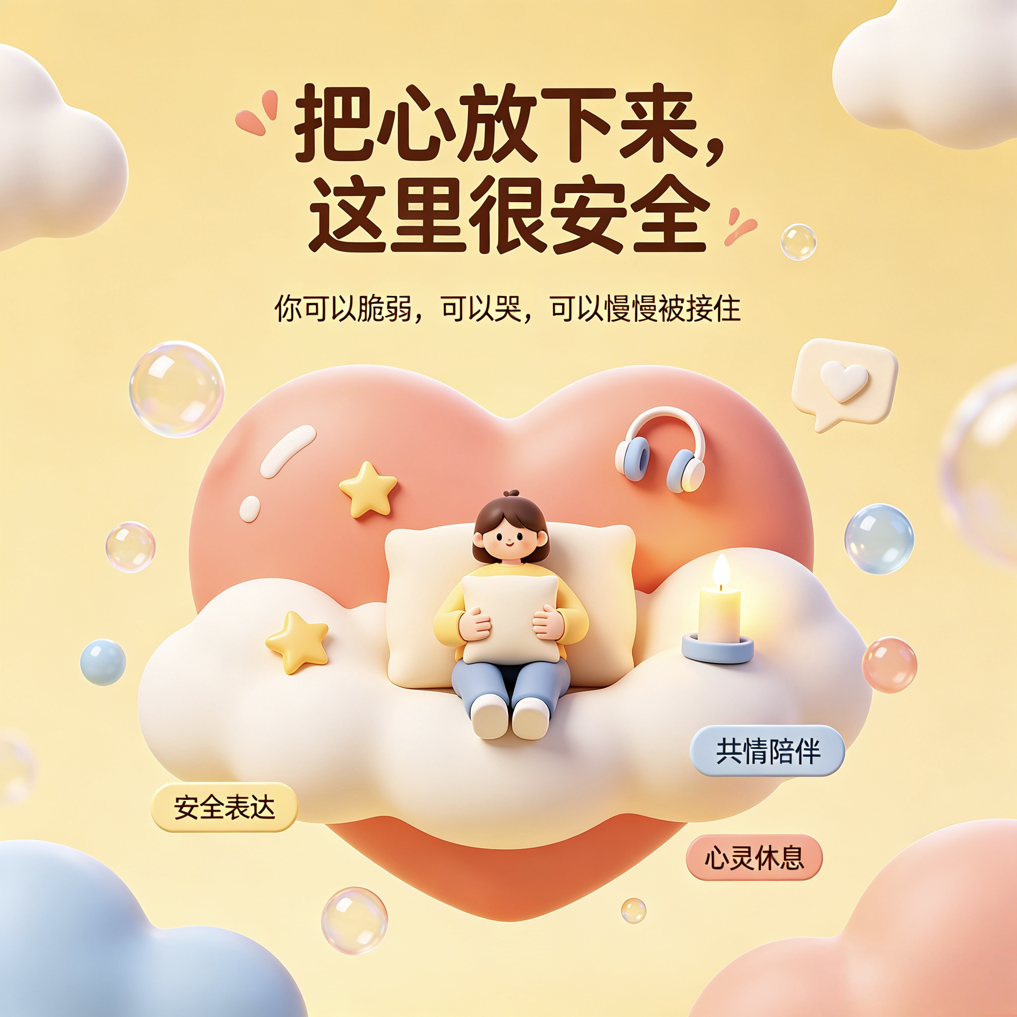 情感陪伴，心灵休憩，解压治愈，情绪疏导，心理陪伴，倾诉陪伴