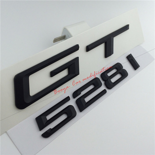 适用宝马GT车标550i黑色328车贴320改装 528i排量535i后字母标尾标